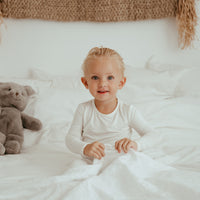 Organic Bamboo Spandex Pajama Set- White