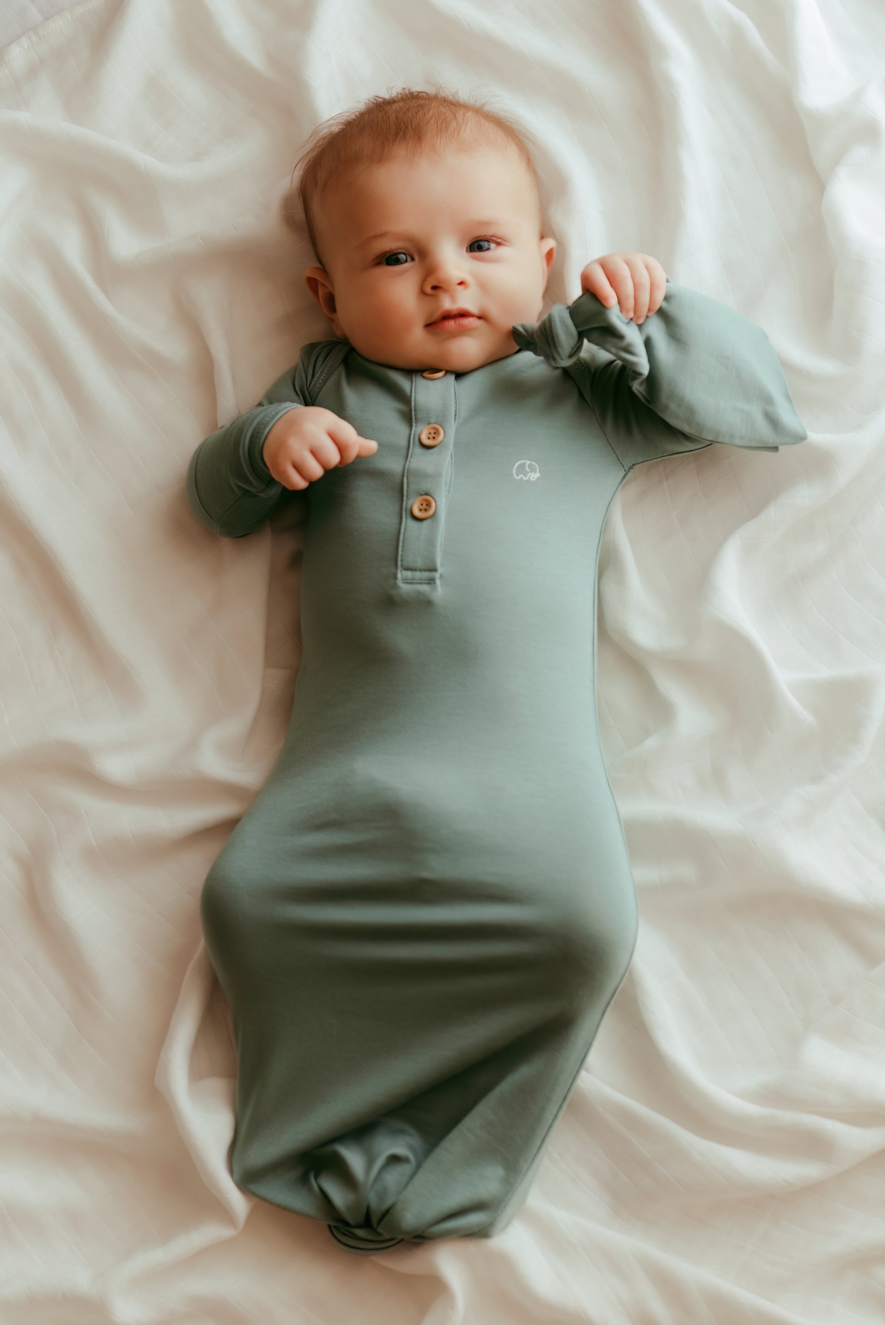 Organic Bamboo Knotted Gown Soft Sage Organic Bamboo Knotted Gown Soft Sage