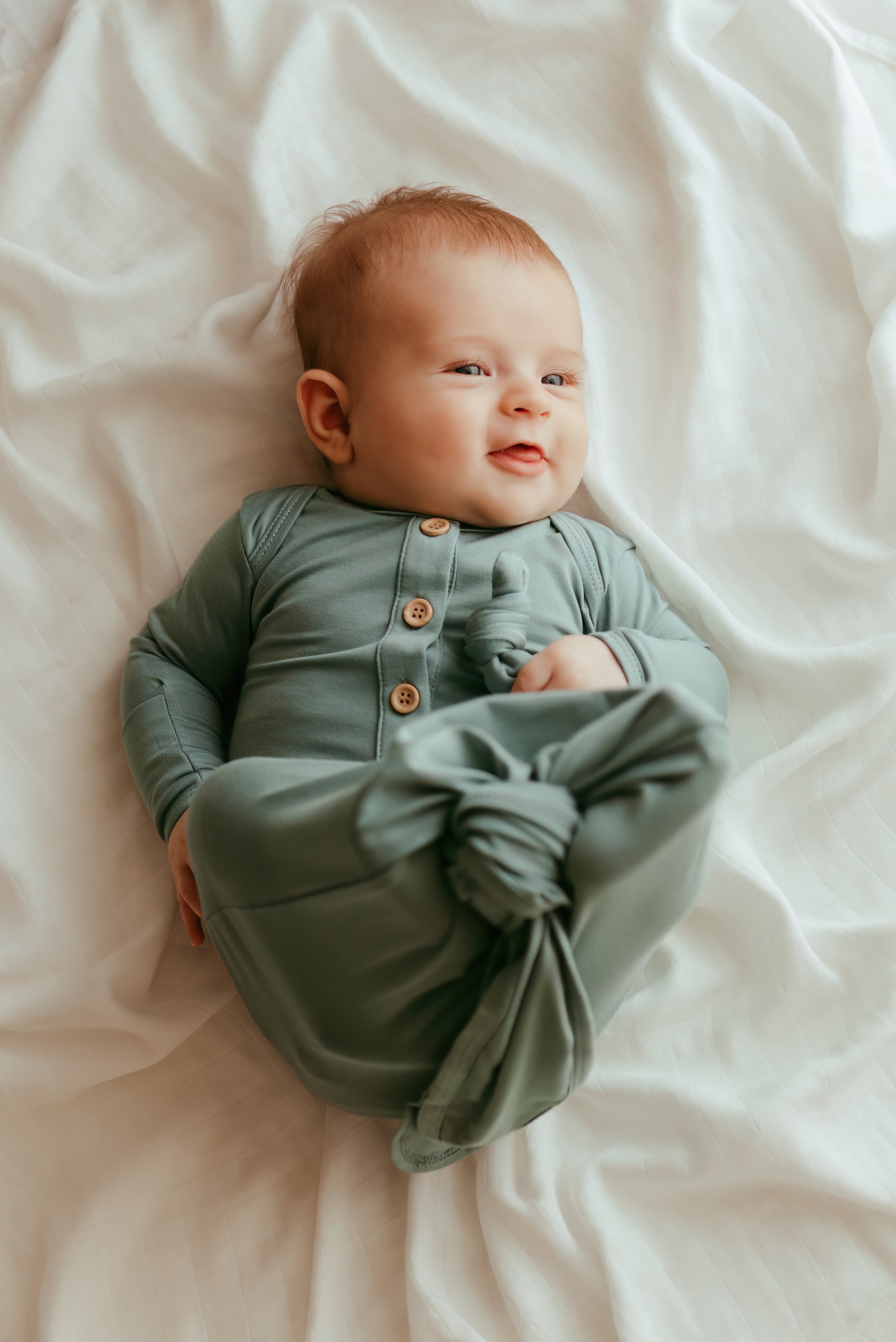 Organic Bamboo Knotted Gown Soft Sage Organic Bamboo Knotted Gown Soft Sage