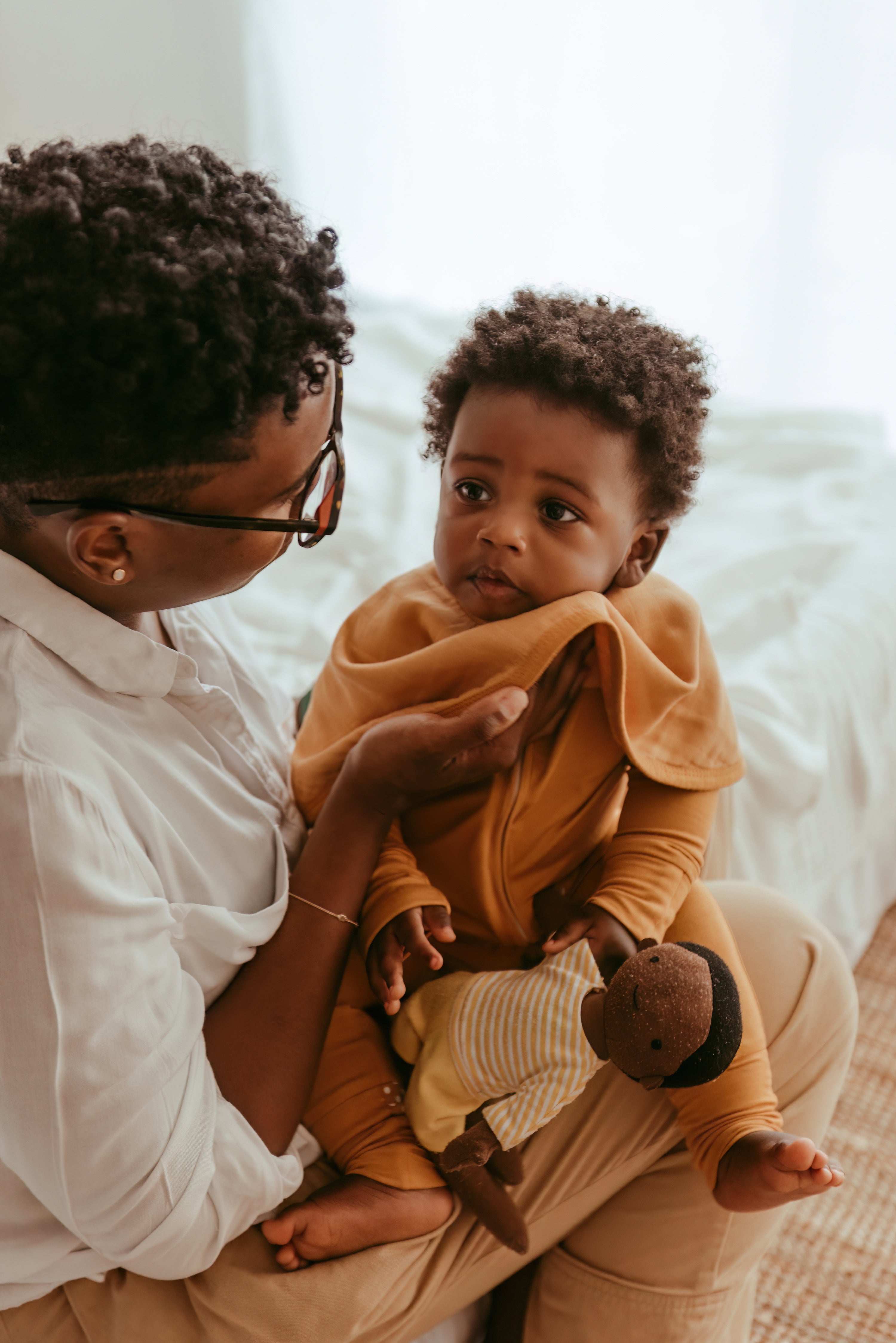 Set of 3 Organic Bamboo Burp & Bib Cloth - Mustard Set of 3 Organic Bamboo Burp & Bib Cloth - Mustard
