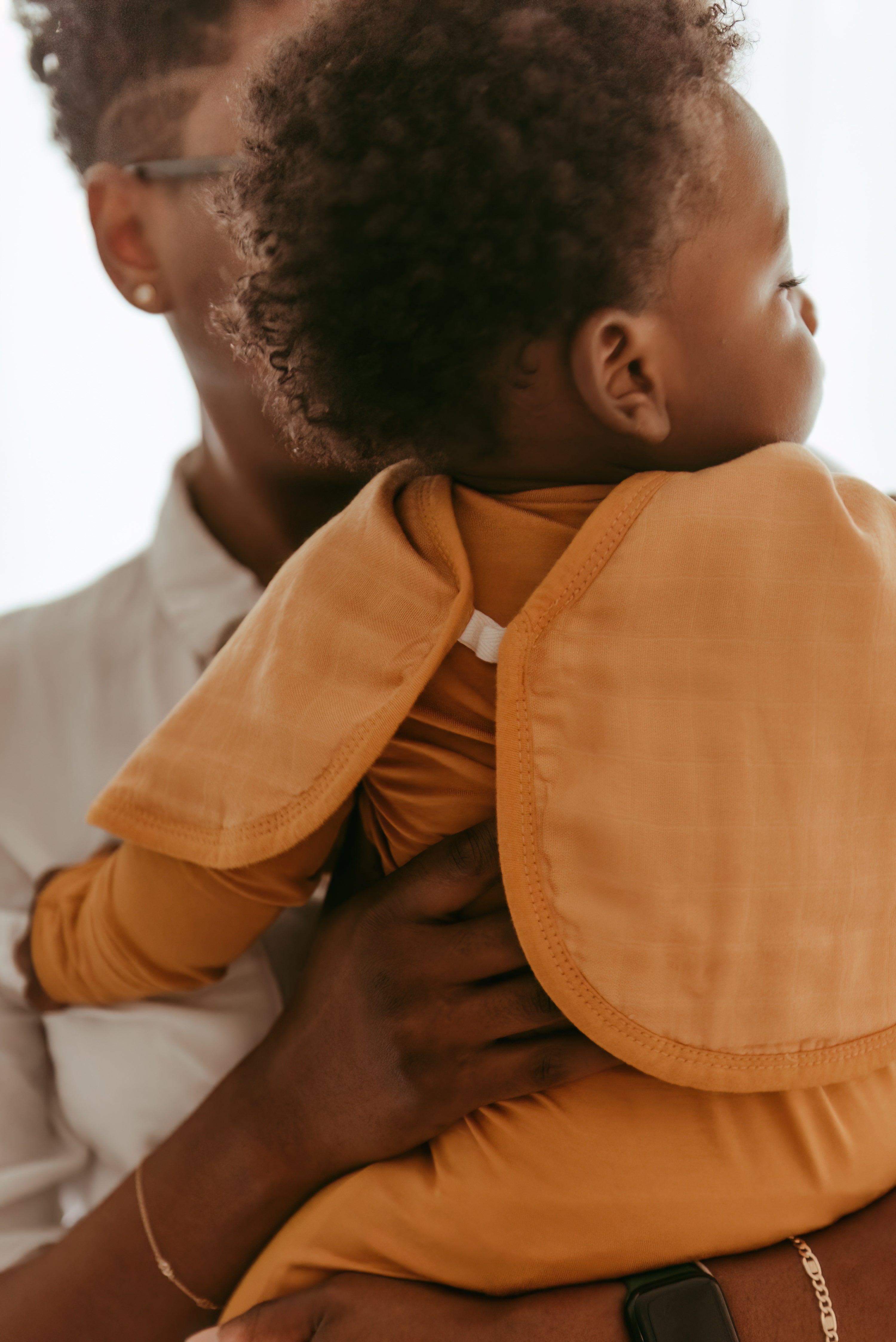 Set of 3 Organic Bamboo Burp & Bib Cloth - Mustard Set of 3 Organic Bamboo Burp & Bib Cloth - Mustard
