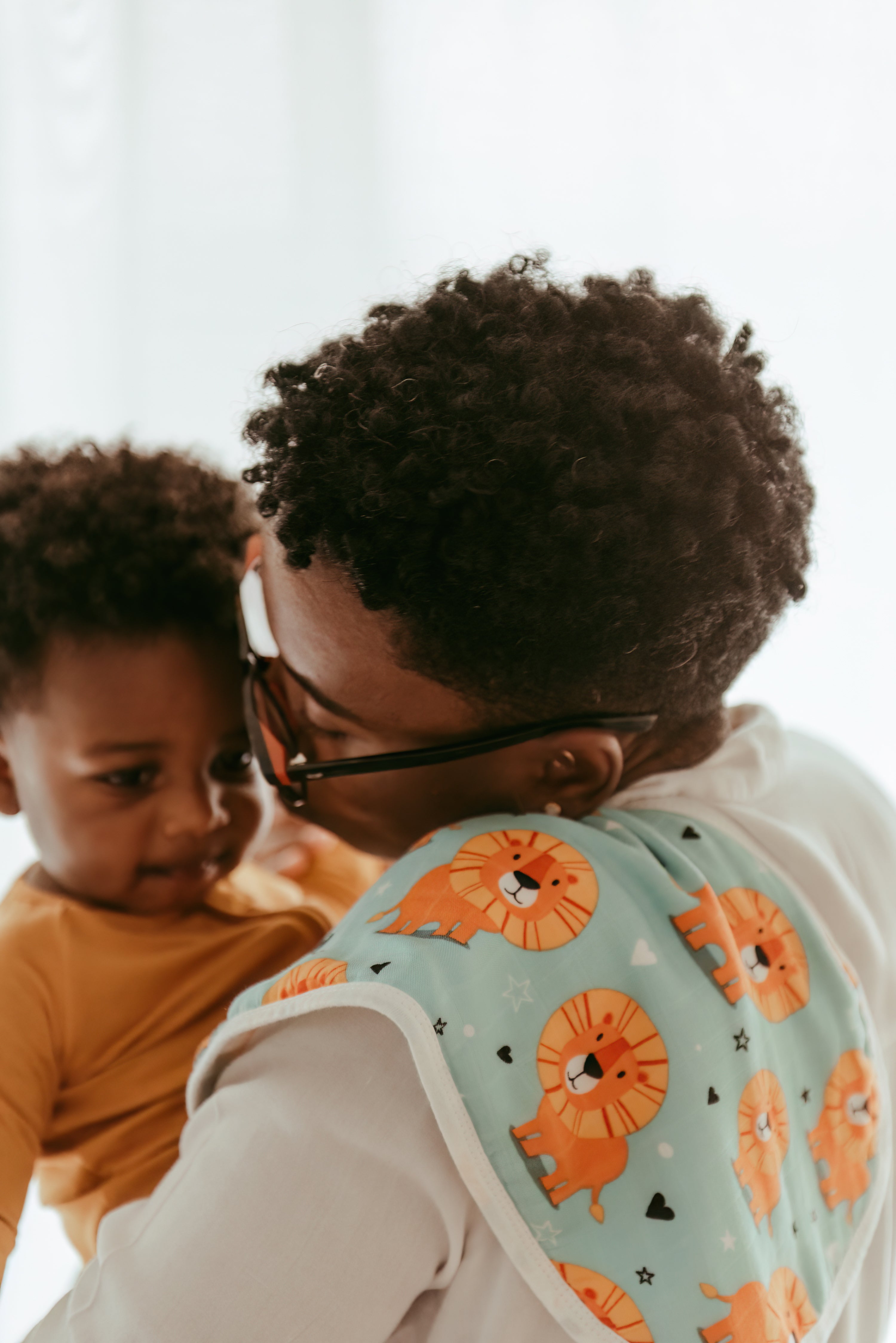 Set of 3 Organic Bamboo Burp & Bib Cloth - Lion Hearted Set of 3 Organic Bamboo Burp & Bib Cloth - Lion Hearted