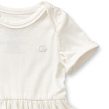 Organic Bamboo Spandex Onesie Dress- White