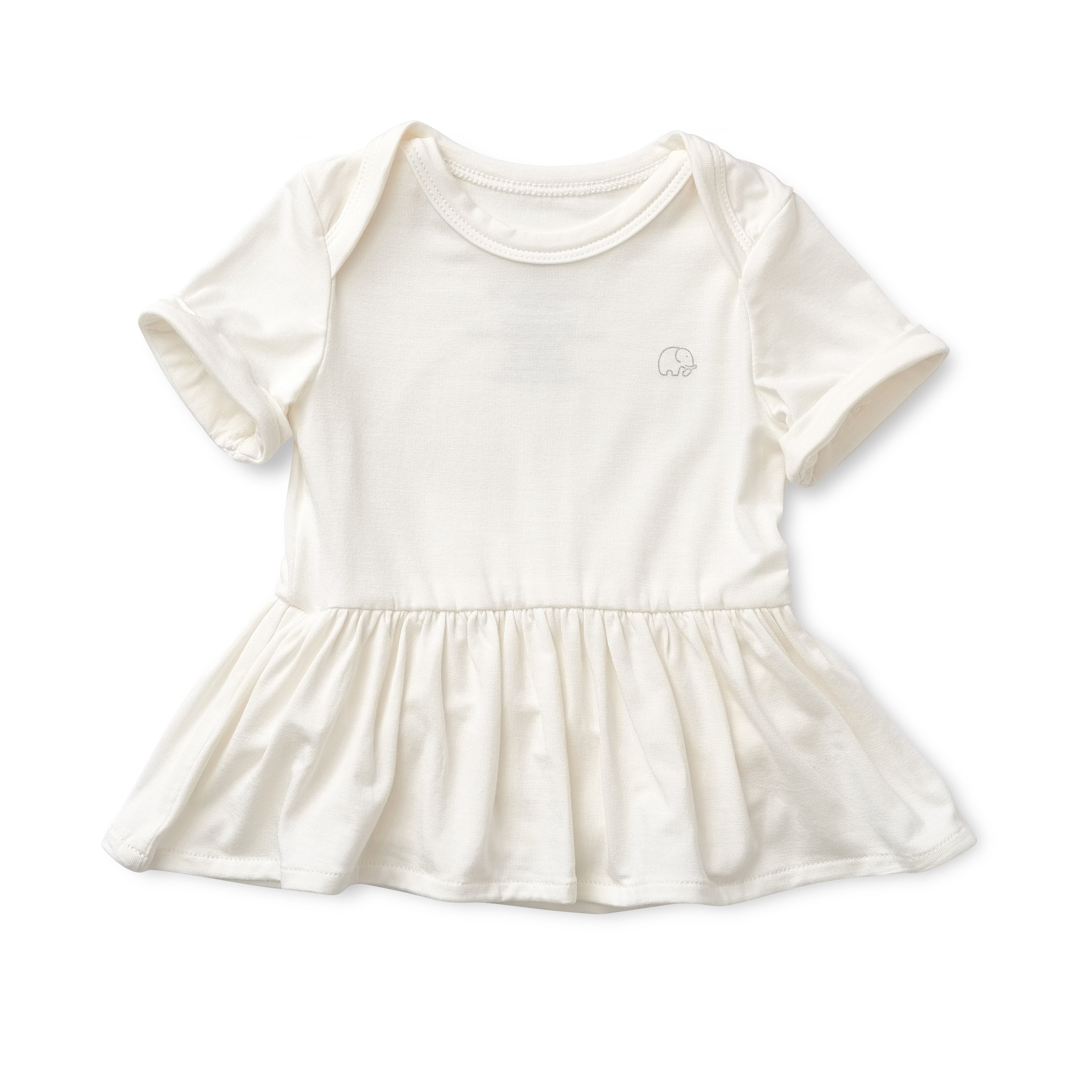 Organic Bamboo Spandex Onesie Dress- White Organic Bamboo Spandex Onesie Dress- White
