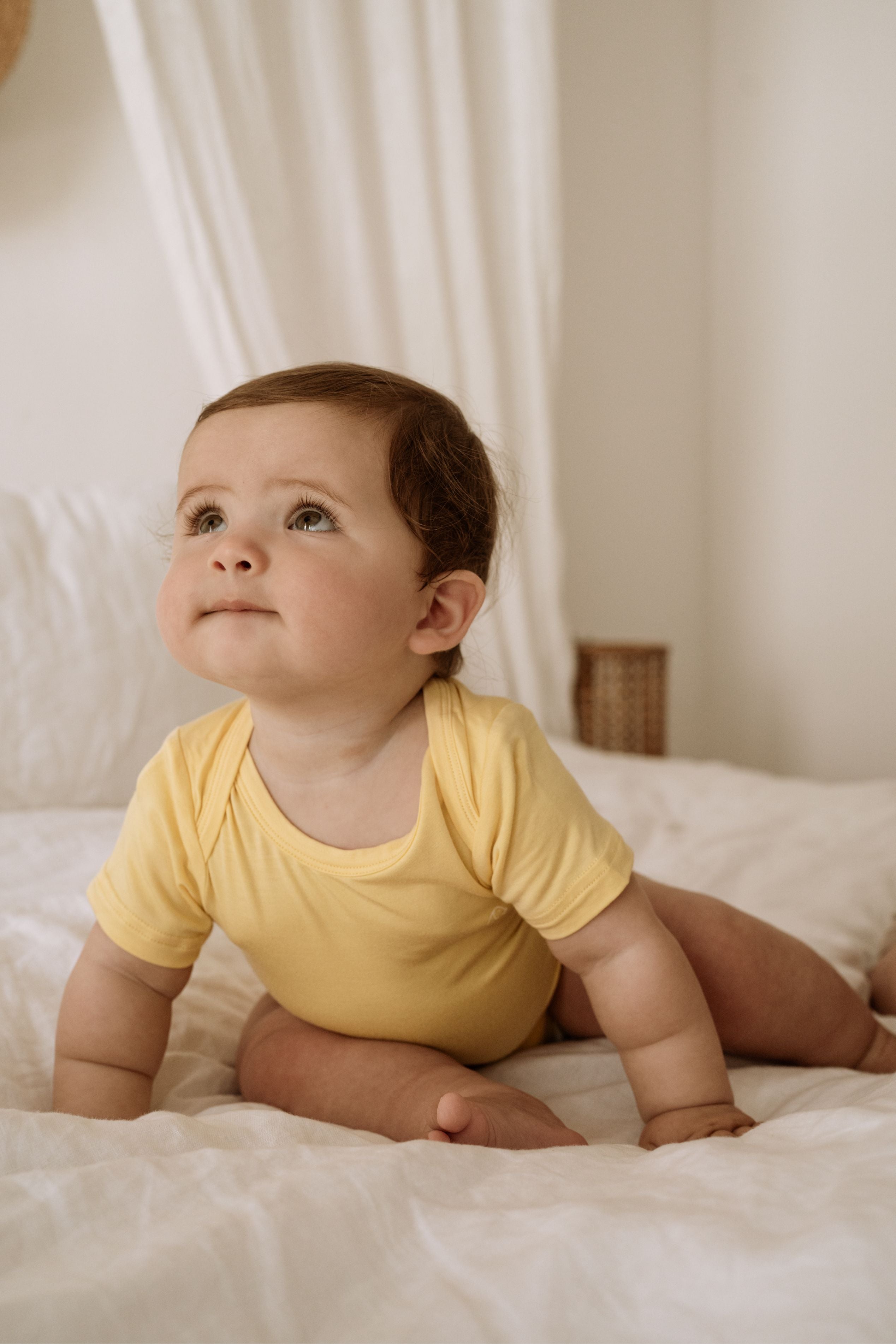 Organic Bamboo Spandex Bodysuit - Lemon Organic Bamboo Spandex Bodysuit - Lemon