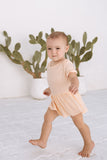 Organic Bamboo Spandex Onesie Dress- Peach