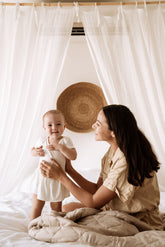 Organic Bamboo Spandex Onesie Dress- White