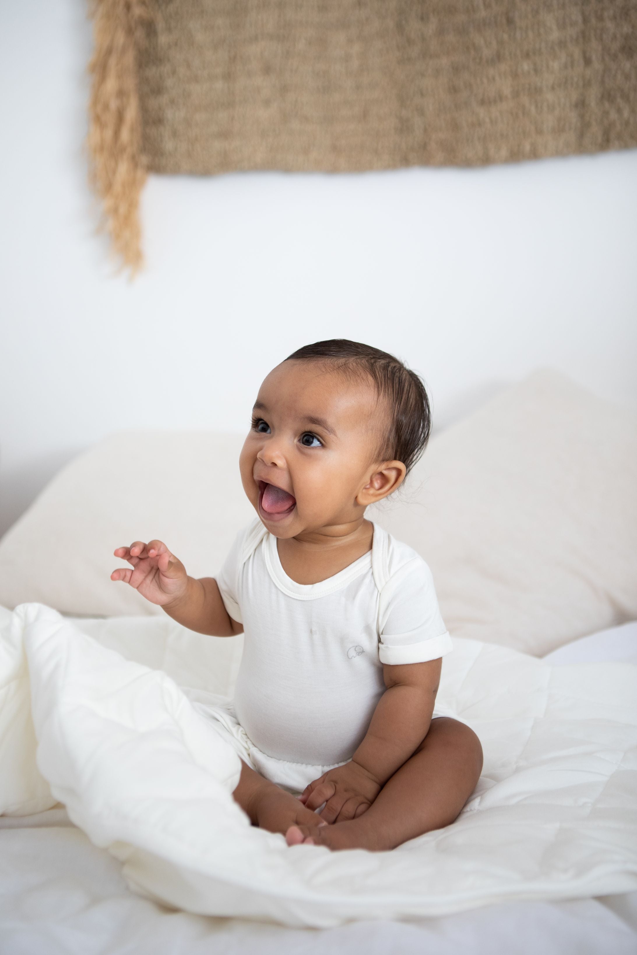 Organic Bamboo Spandex Onesie Dress- White Organic Bamboo Spandex Onesie Dress- White