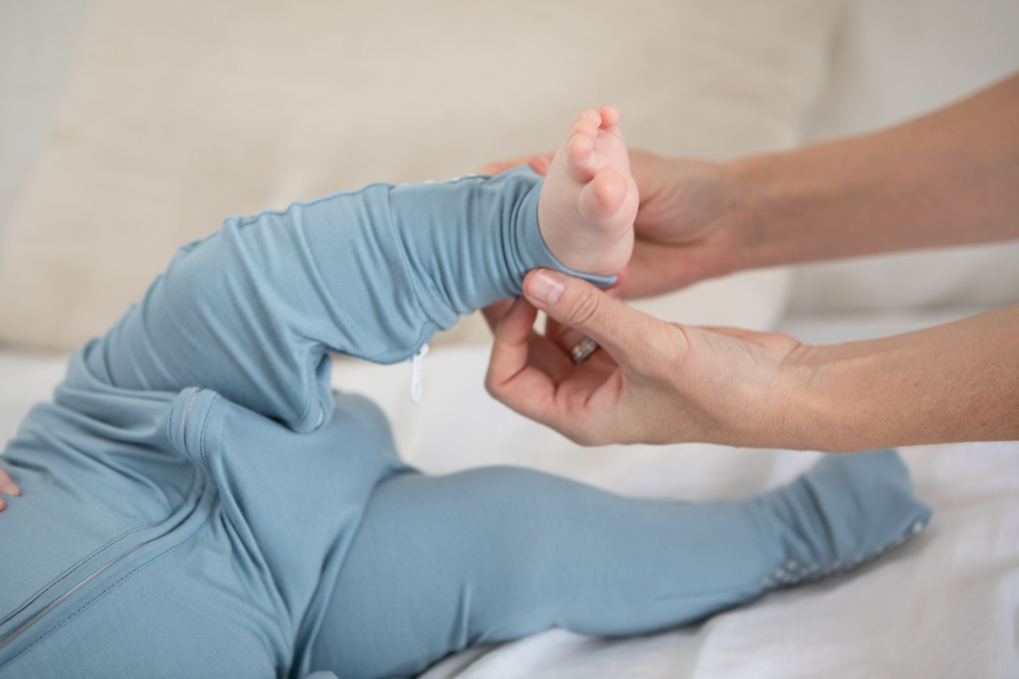 Organic Zipper Romper - Celestial Blue Organic Zipper Romper - Celestial Blue