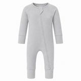 Organic Zipper Romper - Cloudy Grey