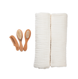 Hairbrush Set + Bath Towels 2pcs- White