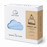 Modal Swaddle & Hat Set - Blue