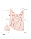 Modal Swaddle & Hat Set - Pink