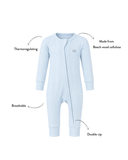 Modal Zipper Romper - Blue