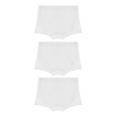 Organic Girls Bamboo Boxer Brief Underwear Set Of 3- White