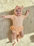 Organic Bamboo Spandex Onesie Dress- Peach