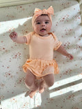 Organic Bamboo Spandex Onesie Dress- Peach