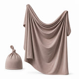 Anvi Baby Couture - Bamboo Spandex Swaddle & Hat Set - Mocha