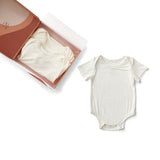 Set of 3 Organic Bamboo Spandex Bodysuit- Gift set - White
