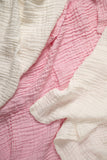 Set of 3- 100% Organic (6 layered) Muslin Bath Towel- Blush & Cloud