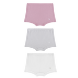 Organic Girls Bamboo Boxer Brief Underwear Set Of 3- Grey/White/Lilac