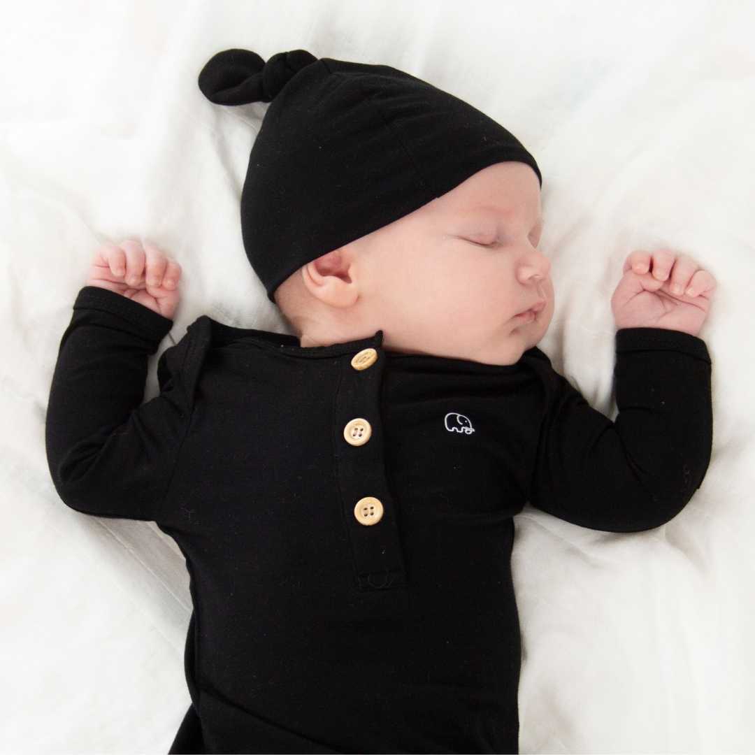 Organic Bamboo Knotted Gown Black Organic Bamboo Knotted Gown Black