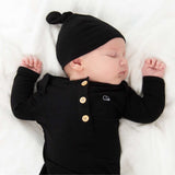 Organic Bamboo Knotted Gown Black