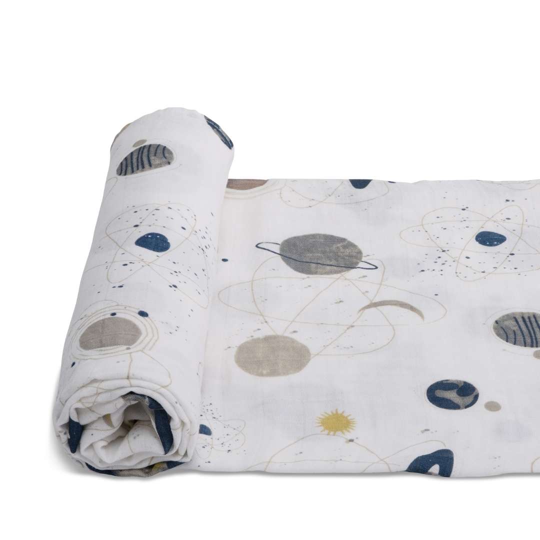 Cotton Muslin Swaddle Wrap - Planetary Forces Cotton Muslin Swaddle Wrap - Planetary Forces