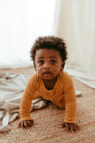 Organic Zipper Romper - Mustard