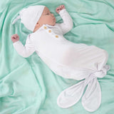 Organic Bamboo Knotted Gown White