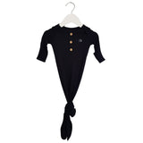 Organic Bamboo Knotted Gown Black