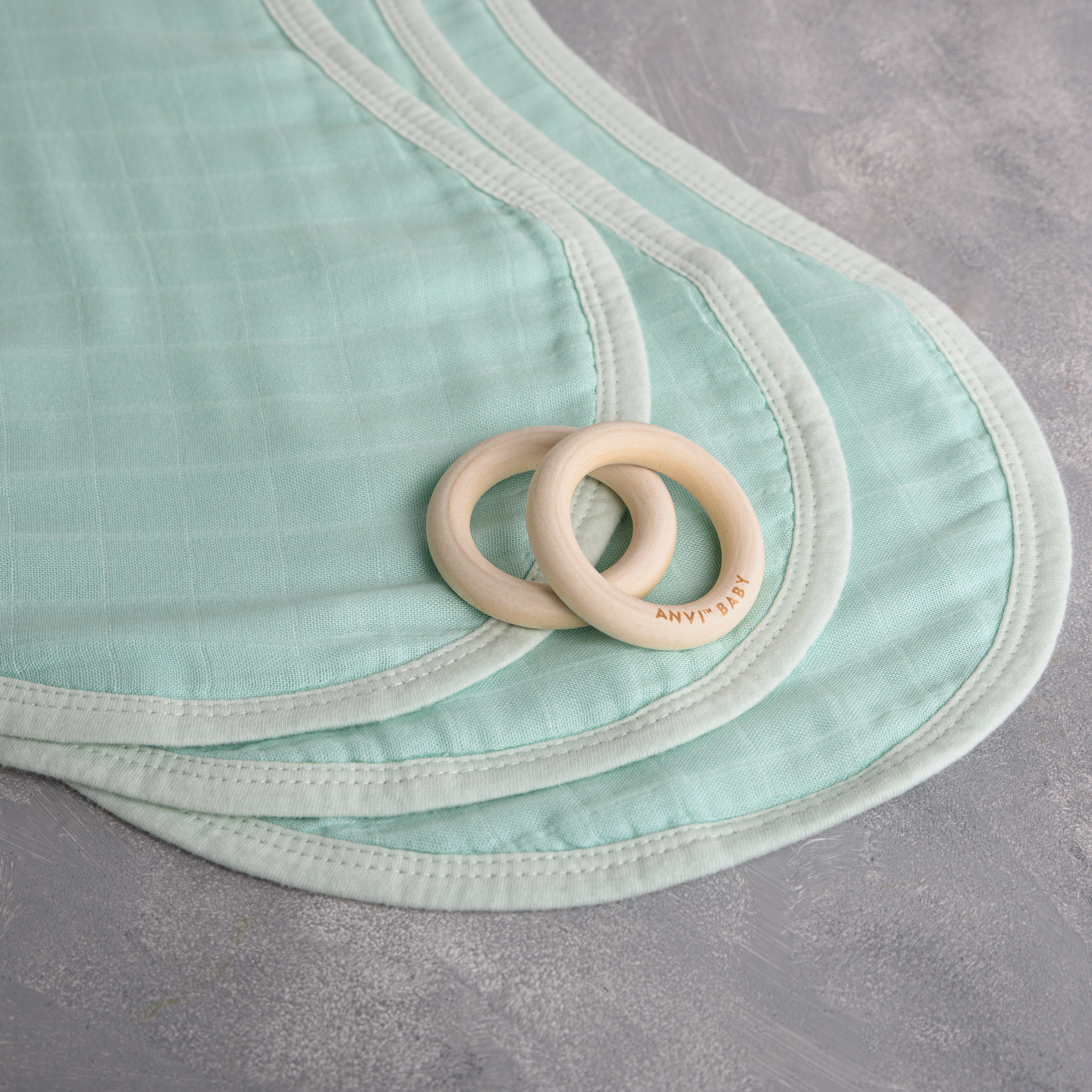 Set of 3 Organic Bamboo Burp & Bib Cloth - Mint Green Set of 3 Organic Bamboo Burp & Bib Cloth - Mint Green