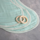 Set of 3 Organic Bamboo Burp & Bib Cloth - Mint Green