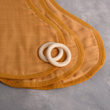 Set of 3 Organic Bamboo Burp & Bib Cloth - Mustard