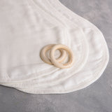 Set of 3 Organic Bamboo Burp & Bib Cloth - White