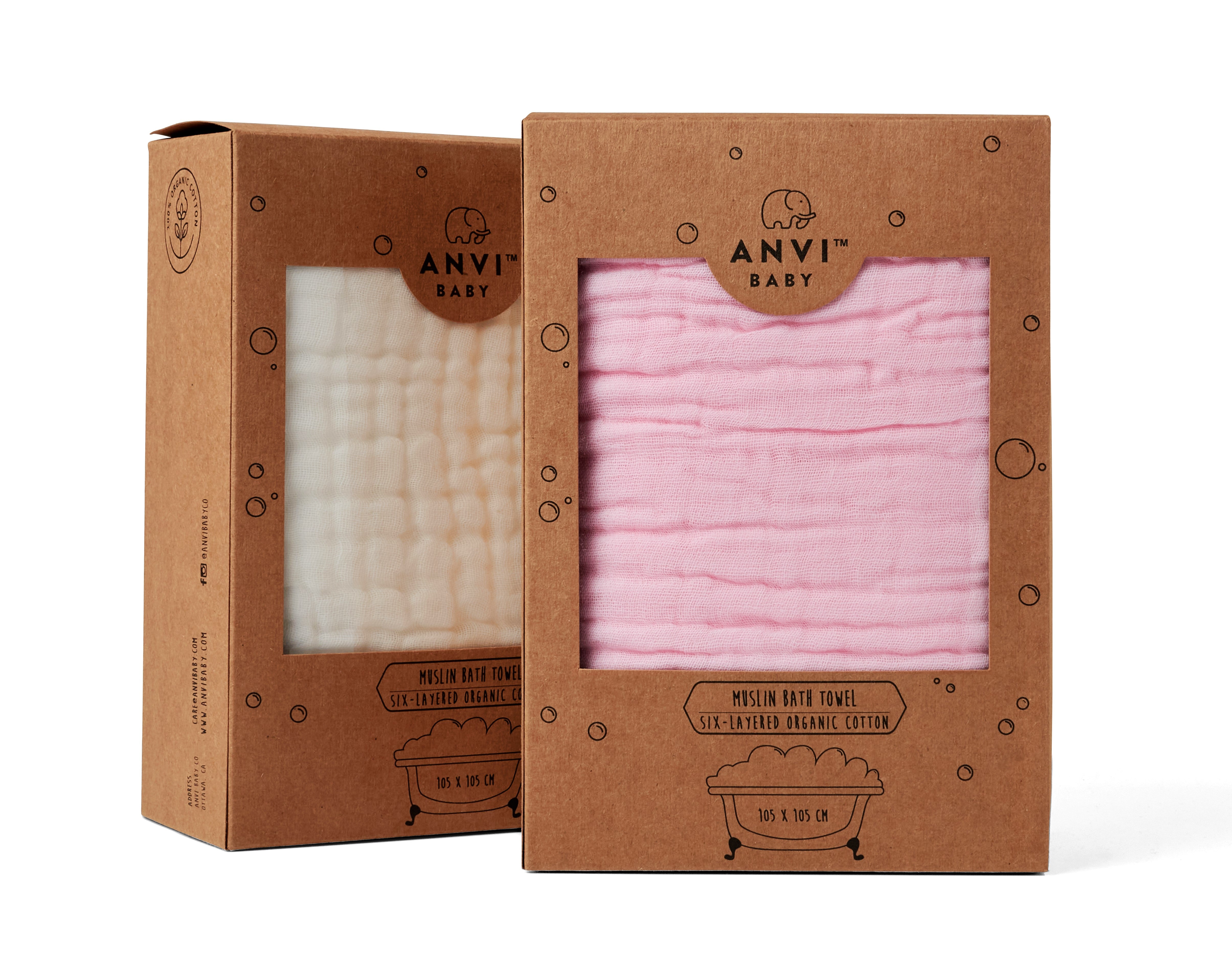 Muslin Bath Towel (6-layered) | Set of 2 (Pink & White) Muslin Bath Towel (6-layered) | Set of 2 (Pink & White)