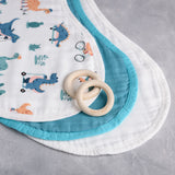 Set of 3 Organic Bamboo Burp & Bib Cloth - Dino Circus