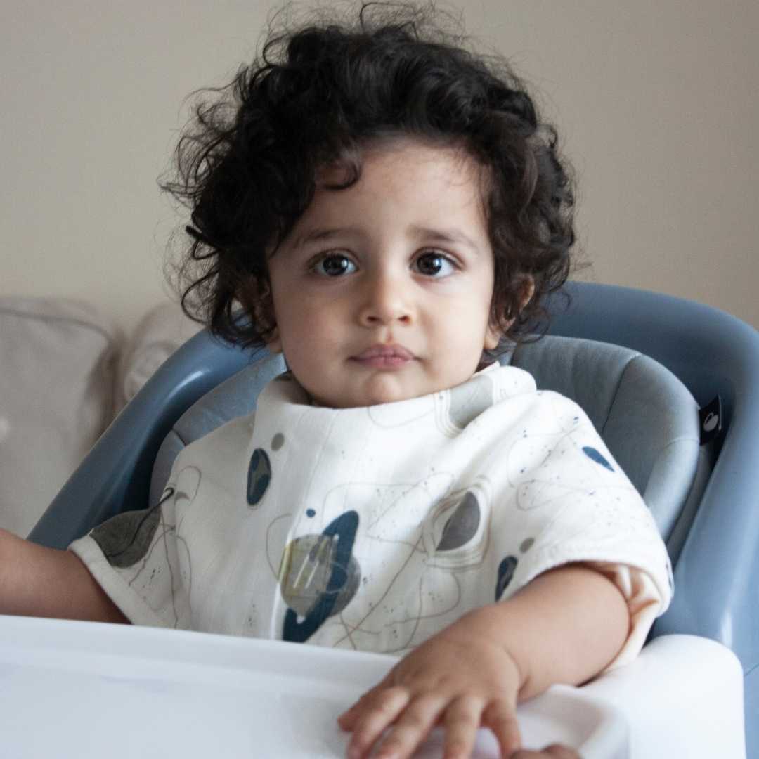 Set of 3 Organic Bamboo Burp & Bib Cloth - Dreamy Space Set of 3 Organic Bamboo Burp & Bib Cloth - Dreamy Space