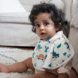 Set of 3 Organic Bamboo Burp & Bib Cloth - Dino Circus