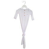 Organic Bamboo Knotted Gown White