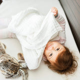 Set of 3- 100% Organic (6 layered) Muslin Bath Towel- Blush & Cloud