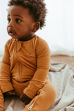 Organic Zipper Romper - Mustard