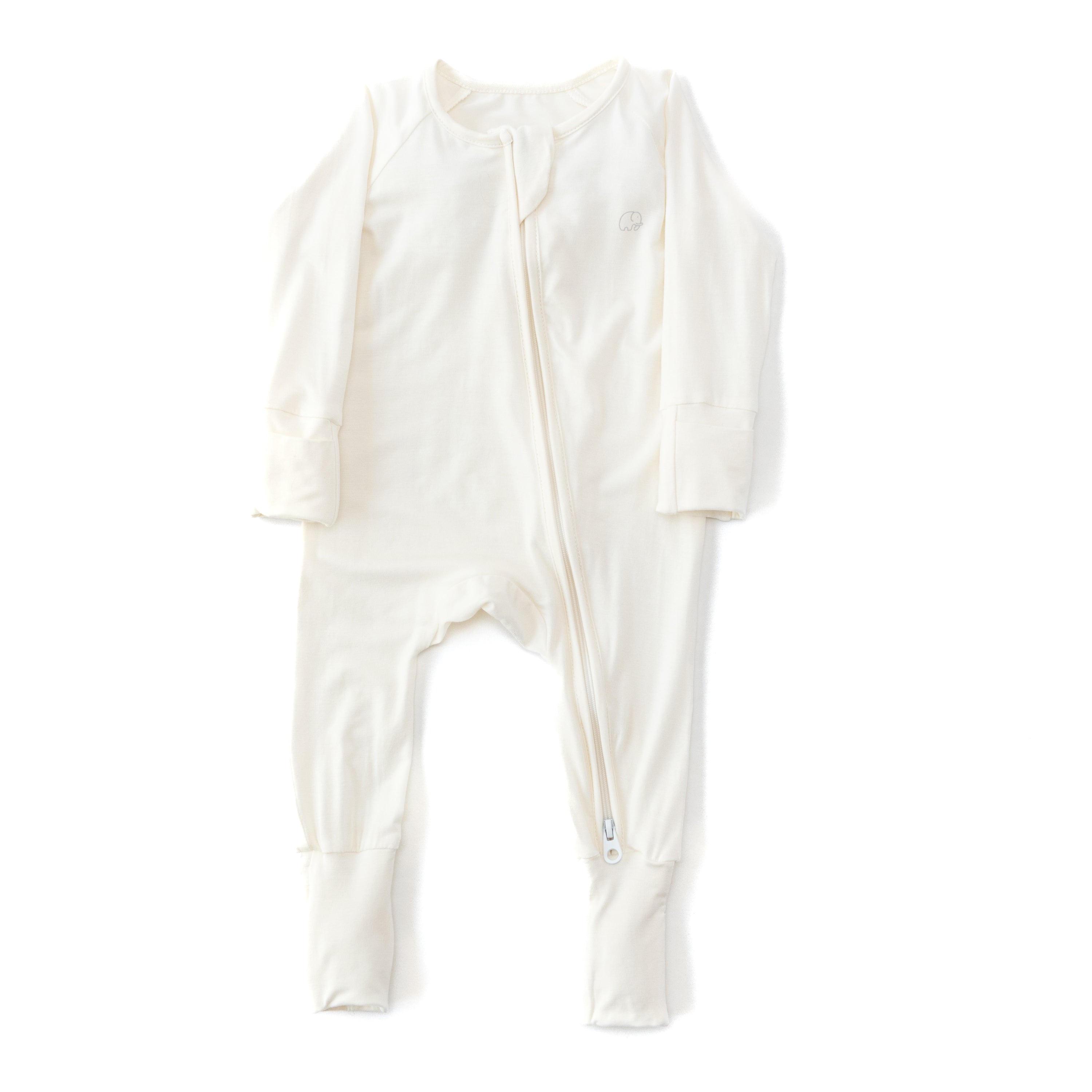 Organic Zipper Romper - Daisy White Organic Zipper Romper - Daisy White