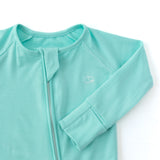 Organic Zipper Romper - Glacier Blue