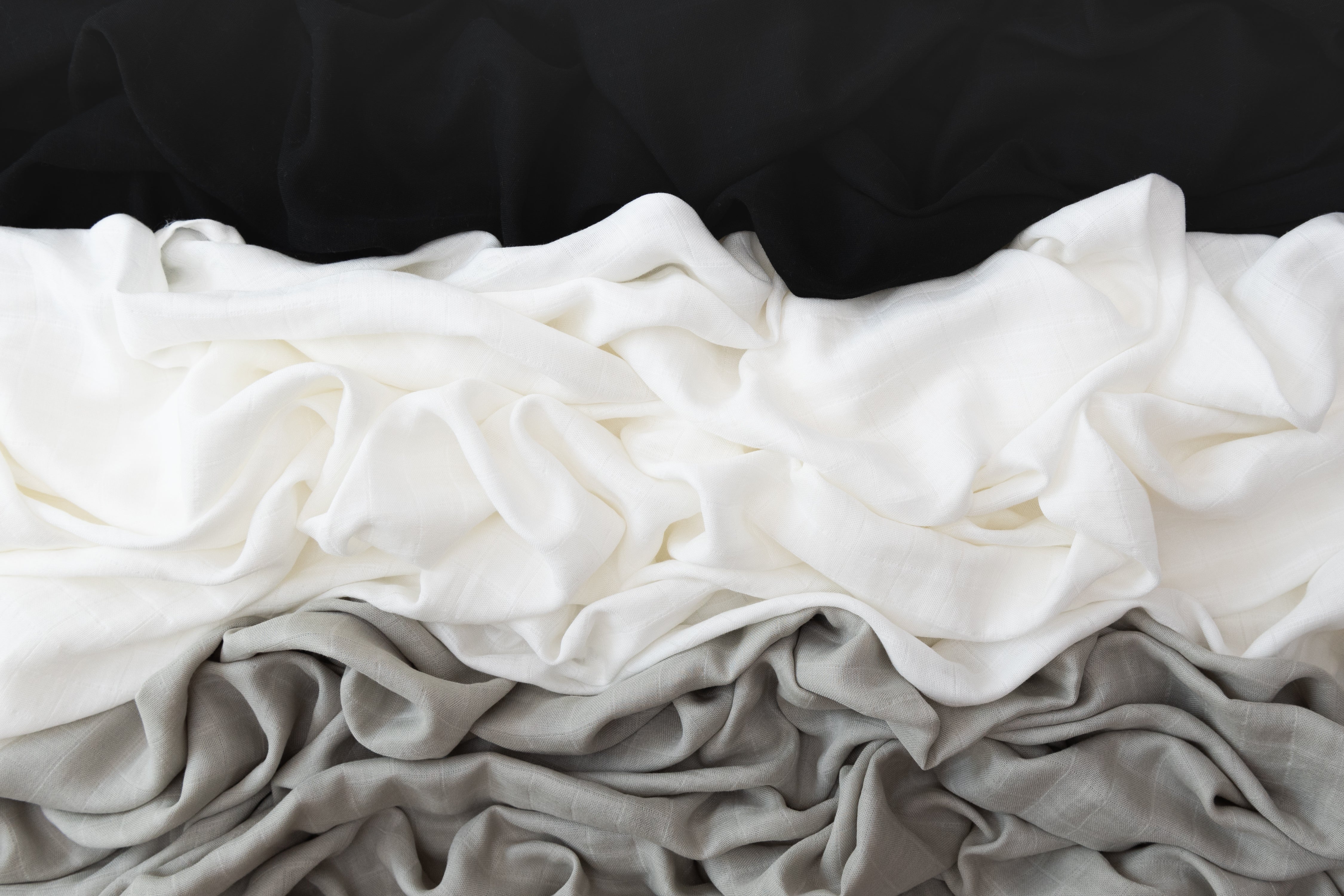 Set of 3 Organic Bamboo Swaddle- Monochromatic Set of 3 Organic Bamboo Swaddle- Monochromatic