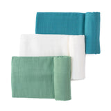 Set of 3 Organic Bamboo Swaddle- Aquamarine