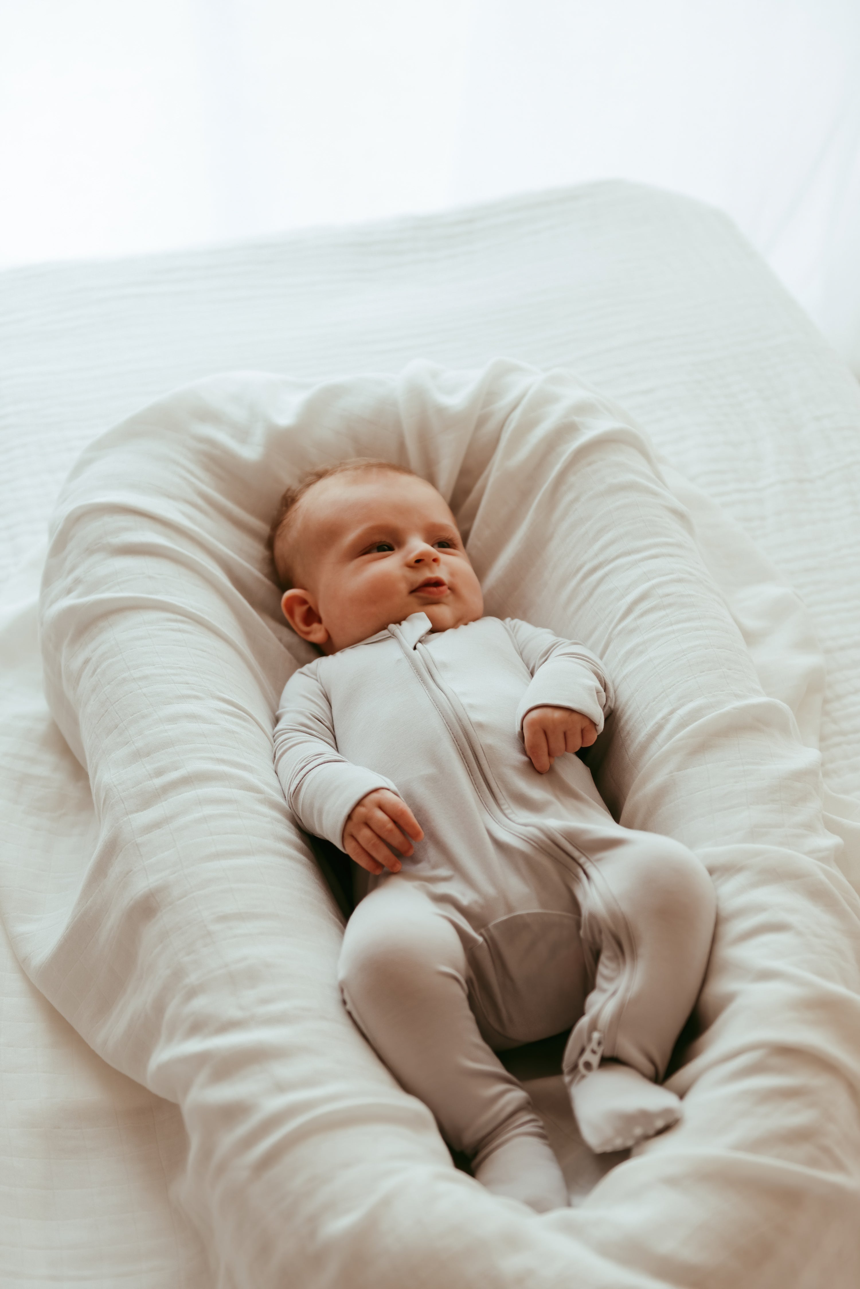 Bamboo Swaddle & Sleep Suit Newborn Gift Set- Grey Bamboo Swaddle & Sleep Suit Newborn Gift Set- Grey