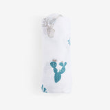 Organic Bamboo Muslin Swaddle | Happy Cactus
