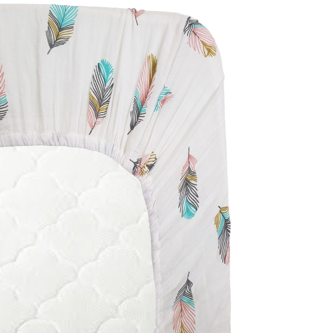 Organic Bamboo Muslin Fitted Crib Sheets | Plush Feathers Organic Bamboo Muslin Fitted Crib Sheets | Plush Feathers