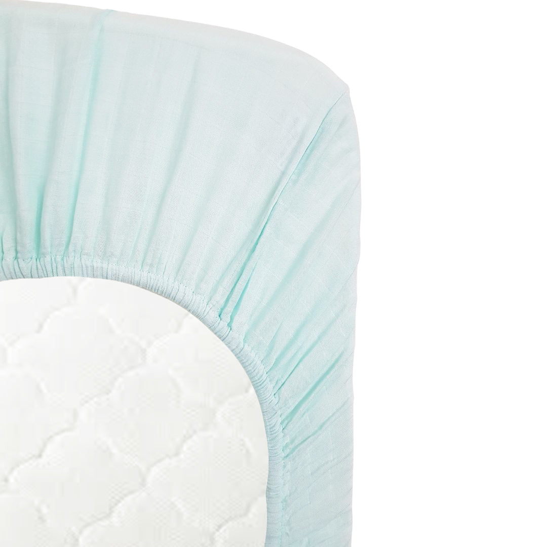 Organic Bamboo Muslin Fitted Crib Sheets | Mint Condition Organic Bamboo Muslin Fitted Crib Sheets | Mint Condition